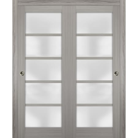 Sartodoors Closet Bypass Interior Door, 48" x 96", Gray QUADRO4002DBD-SSS-4896